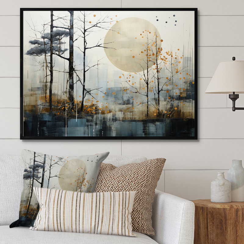 Japon, art minimaliste zen serein, art mural japonais, H 34 po x l 44 po x P 1,5 po, Cadre flottant noir