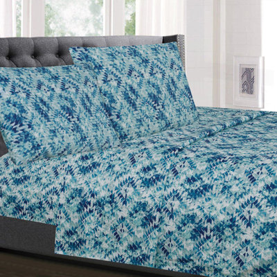 Aqualina Printed Microfiber Sheet Set