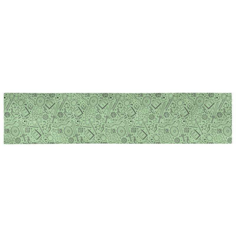 Chemin de table géométrique avicia, 72 po x 16 po, Vert / Noir, Polyester