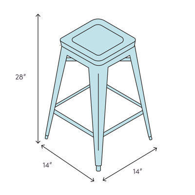Eutropio Upholstered Counter Stool with Metal Frame