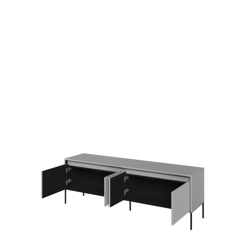 Alterizio Unfinished TV Stand, Ligh Grey/Black, 167cm W