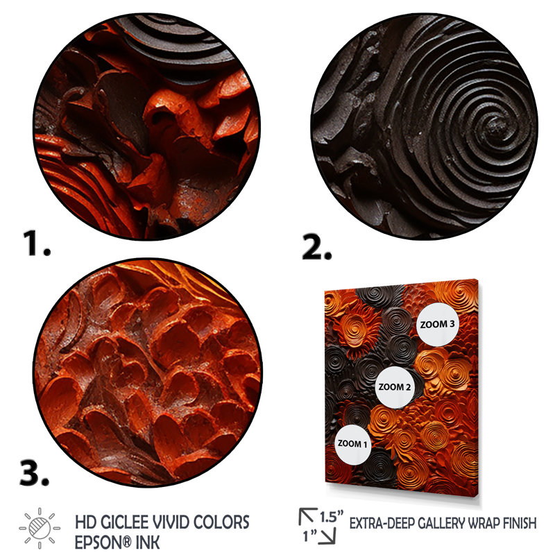 Volcanic Fusion Swirl 1 - Tachisme, art mural, Toile tendue, H 32 po x l 24 po x P 1 po