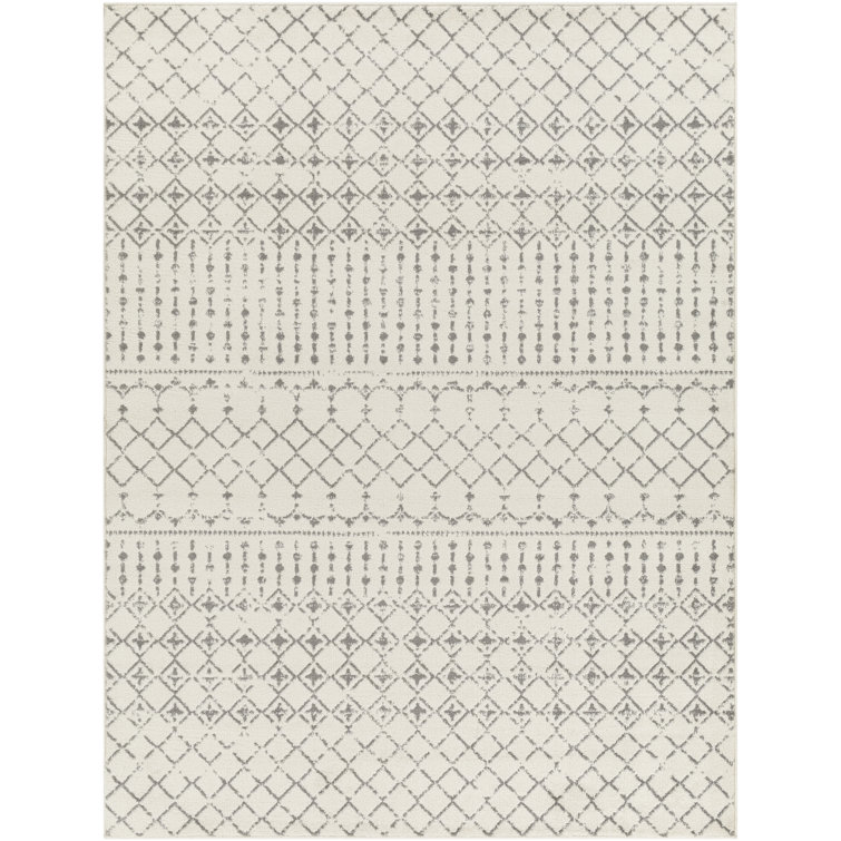 Skyla Geometric Machine Woven Gray/Cream Area Rug