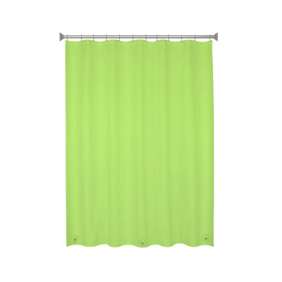 Wayfair Basics Ingham PEVA Solid Color Single Shower Curtain + Beaded Roller Rings