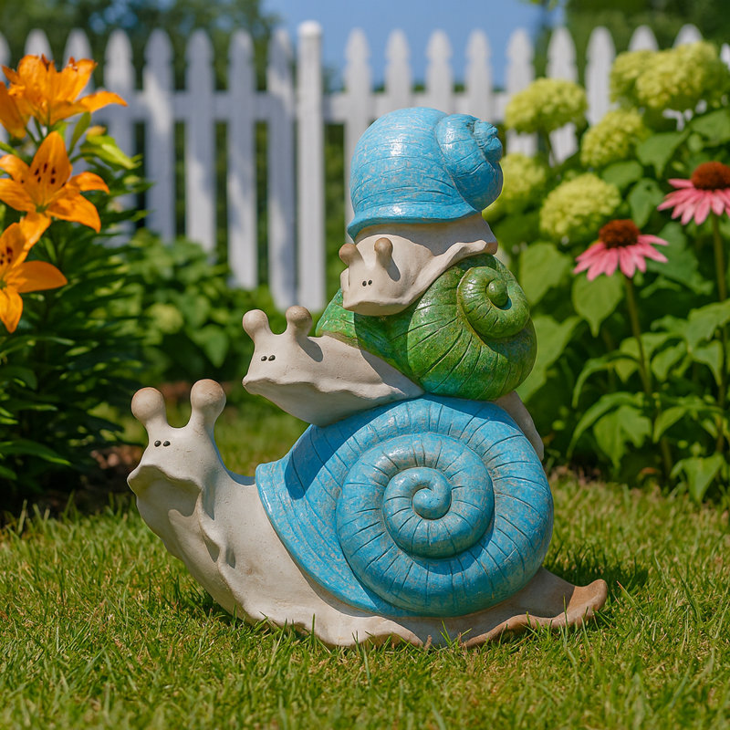 Statue décorative de jardin en escargot empilé pour décoration de jardin