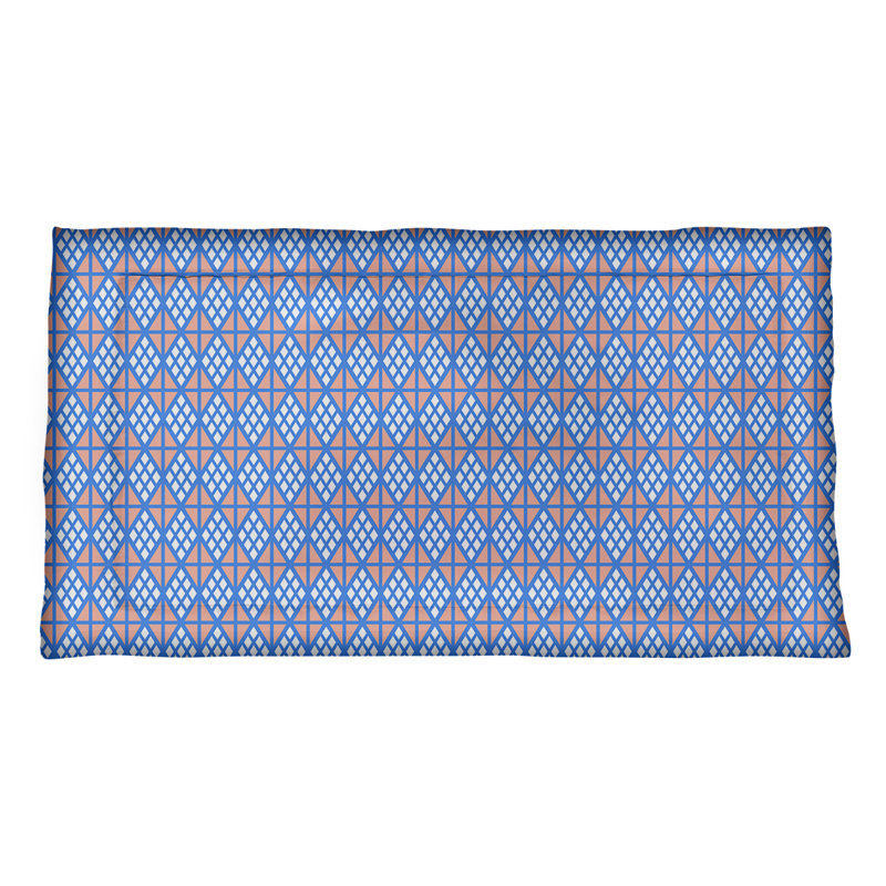 Katelyn Elizabeth Polyester Geometric Sham Set, Standard, Microfiber, Blue/Yellow