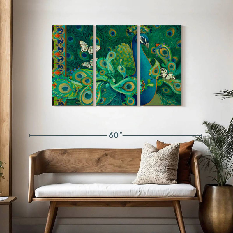 Paisley Peacock, 28" H x 45" W