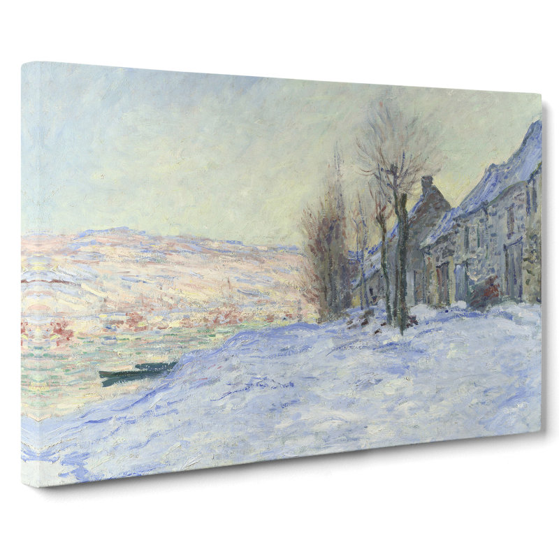 Lavacourt Sunshine And Snow by Claude Monet - Wrapped Canvas, 35cm H x 50cm W x 3cm D