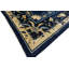 Antique 1920s Wool Floral Blue Hand Knotted Pile Rectangle Rug