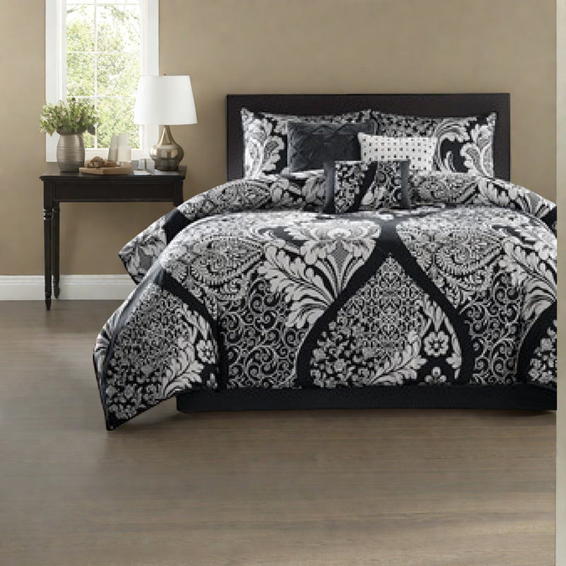 Ensembles de literie de qualité supérieure en satin de coton grand damas, style maison moderne
