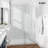 38-43" W x 76" H Frameless Single Pivot Shower Door with Clear Tempered Glass, Shatter-Resistant Film & Installation Hole Locator-129041086