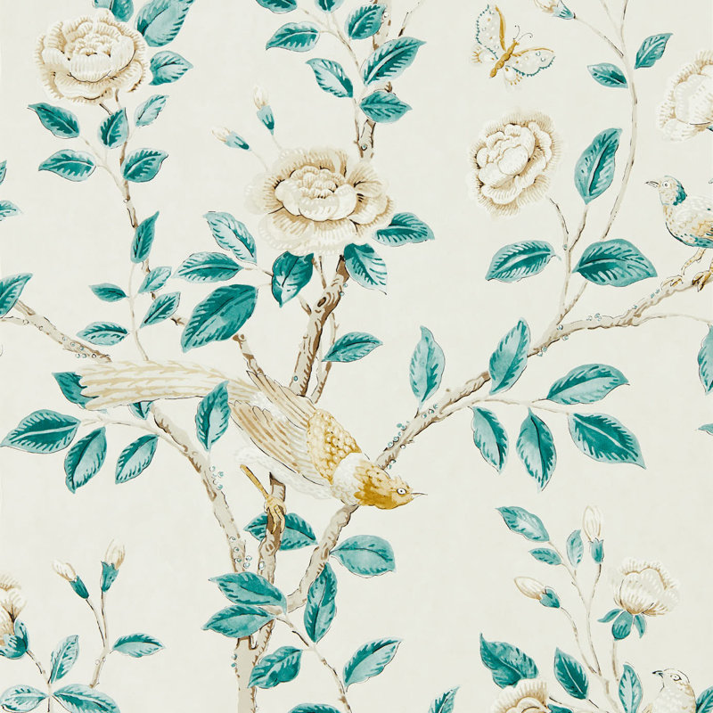 Andhara 10.05m x 52cm Matte Wallpaper Roll, White/Blue