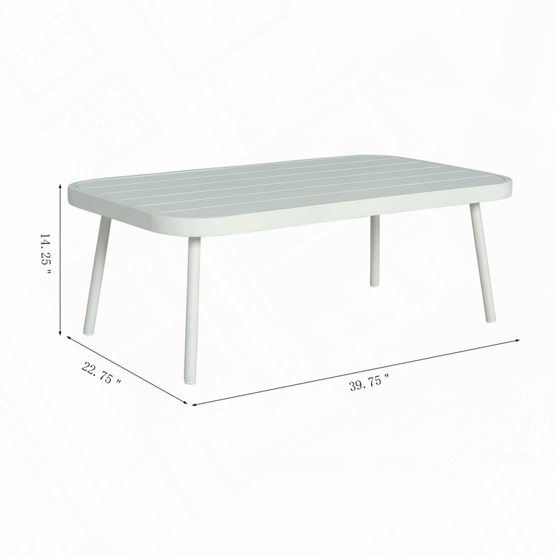Causeuse et table d'extérieur, Blanc cassé, Vert