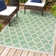 Trebol Moroccan Trellis Textured Weave Cream/Green Indoor/Outdoor Rug