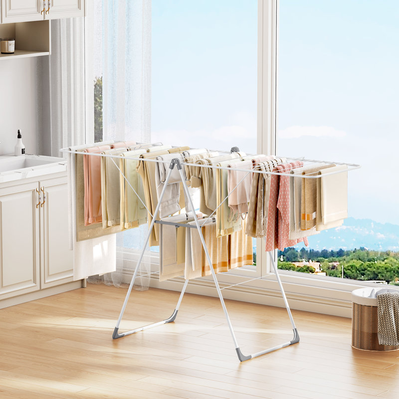 Séchoir à vêtements pliable, Blanc