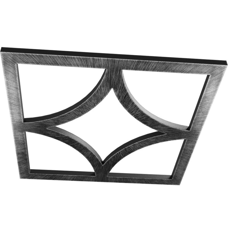 Statesman Architectural Grade PVC Pierced Ceiling Medallion, 30" H x 30" W x 1" D, Antiqued Silver