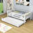 Havva Wood Daybed with Twin Size Trundle and Fence Guardrails-1756205957-1756205956
