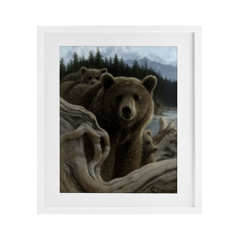 «Backpacking Mother Bear», reproduction encadrée sous verre, conception de Collin Bogle, H 21 po x l 17 po