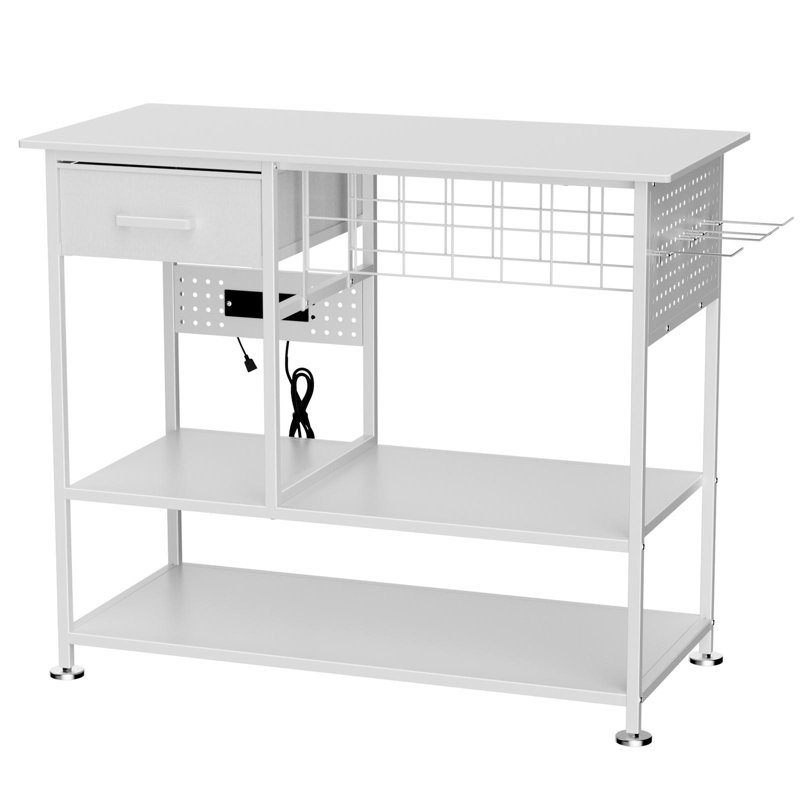 Très grand établi avec presse à chaud avec chariot roulant et support pour machine, table de sublimation robuste avec support de rangement en vinyle, poste de travail polyvalent en métal pour les projets de transfert de t-shirts, chapeaux, tasses et gobelets