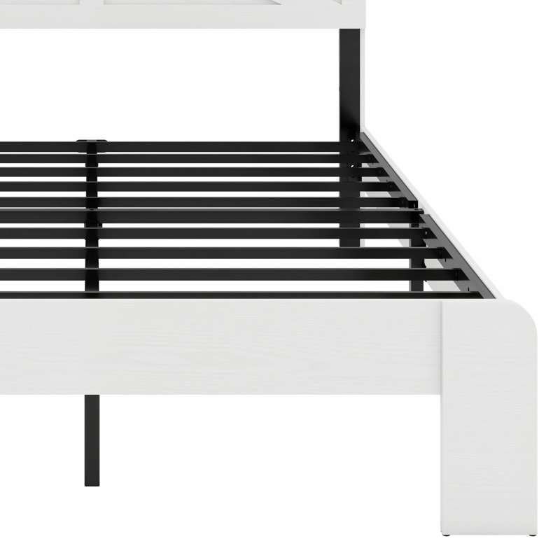 Base de lit plateforme en bois, Double