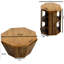 Ensemble de deux tables basses 31,5 "octogonales en bois d'hévéa naturel (seulement la table)-2120190346