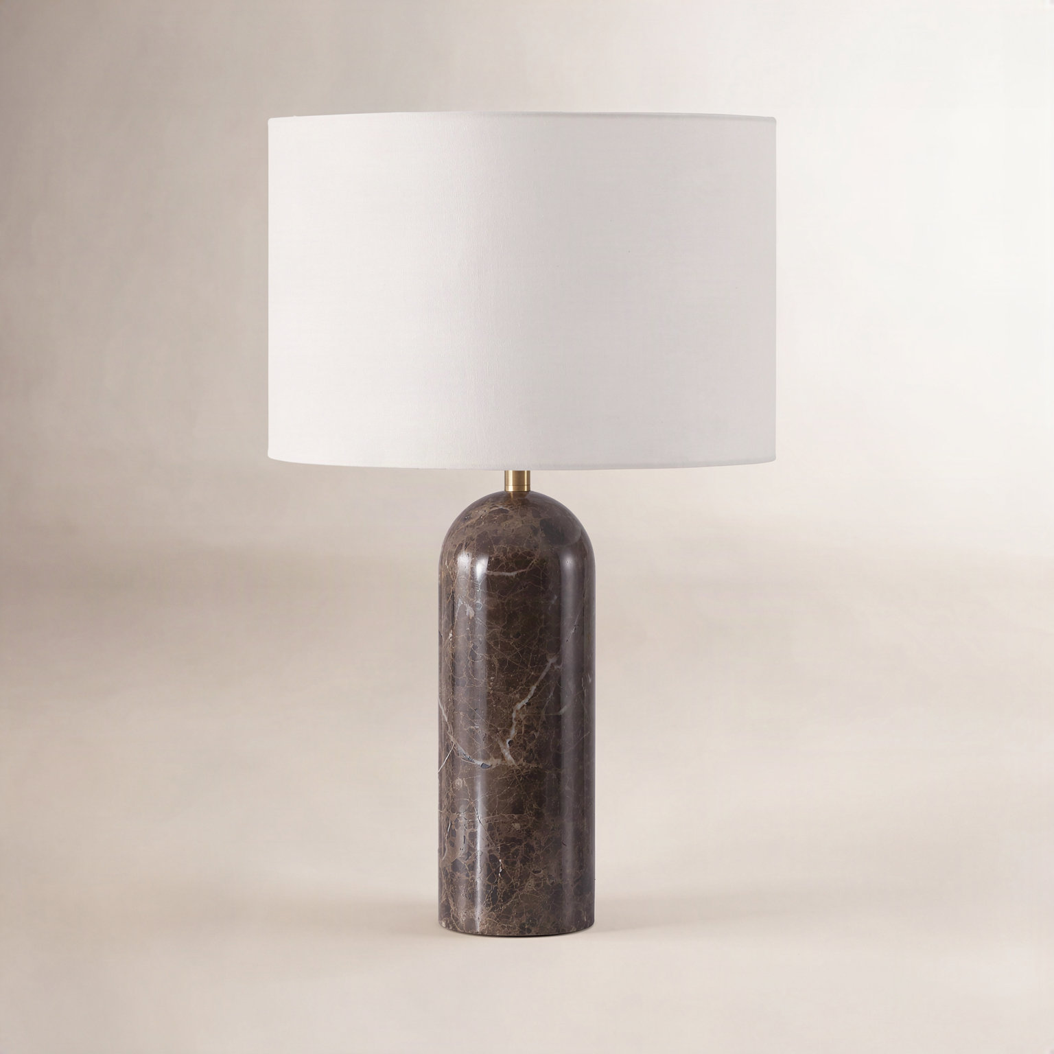 Genuine Marble Table Lamp, Dark Brown