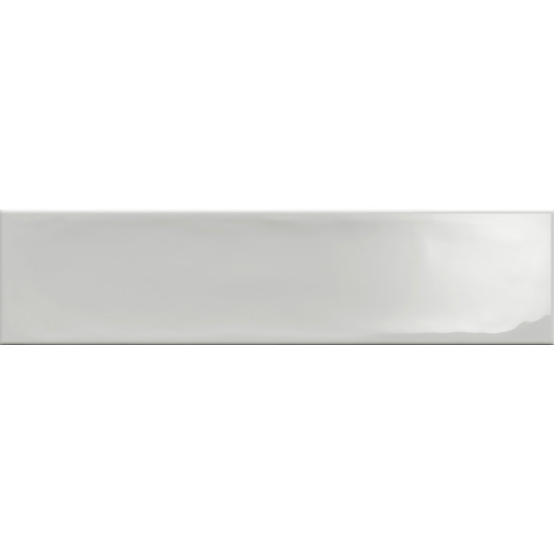 Perfecto-Mirabella 4-in. x 16-in. Subway Metal Look Glossy Ceramic Wall Tile, Grigio