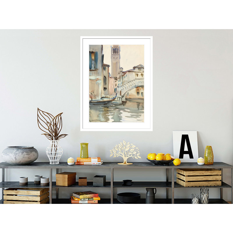 «A Bridge and Campanile Venice» par John Singer Sargent, impression giclée encadrée, H 41,5 po x l 31,58 po