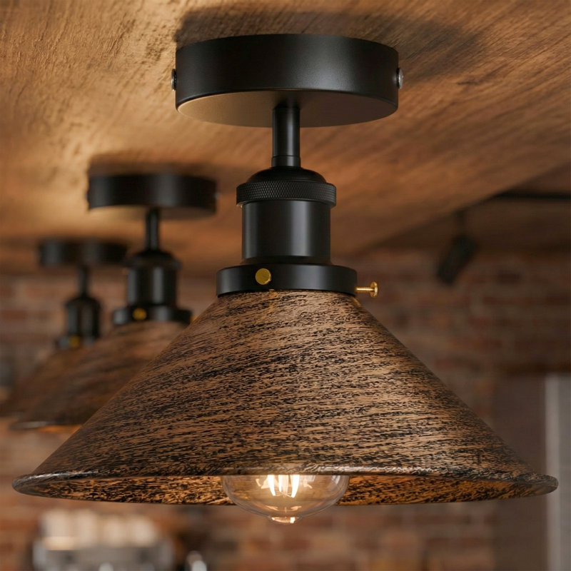 Langleyville Flush Mount, Brushed Copper