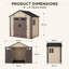 Abri de jardin de 2,44 m x 1,83 m avec plancher et double porte verrouillable-132594273
