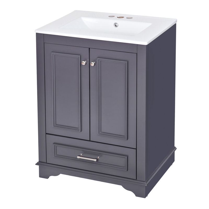 Meuble-lavabo élégant avec rangement spacieux et lavabo en céramique durable, parfait pour les salles de bain organisées et fonctionnelles.
