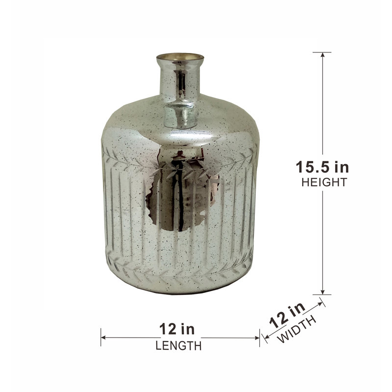 Kami Glass Table Vase, 13.8" H x 11.8" W x 11.8" D