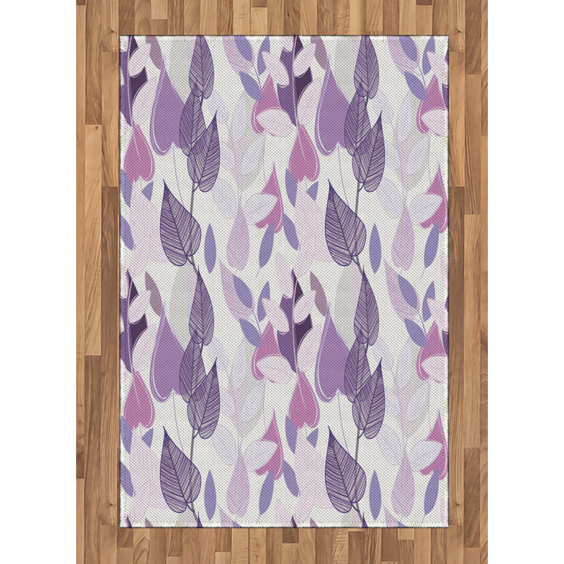 Tapis décoratif floral à haute densité en fibres de polyester, Rectangle— 4 pi x 5 pi 8 po