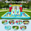 Château gonflable gonflable 14 x 11 pi avec glissade et pataugeoire, château de saut pour enfants 7 en 1 avec ventilateur de 350 W pour la cour arrière