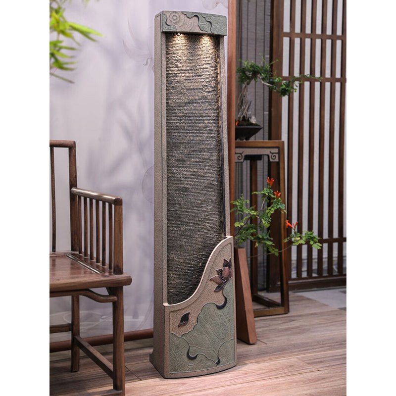 Modern Bluestone Powder Resin Flowing Water Ornament