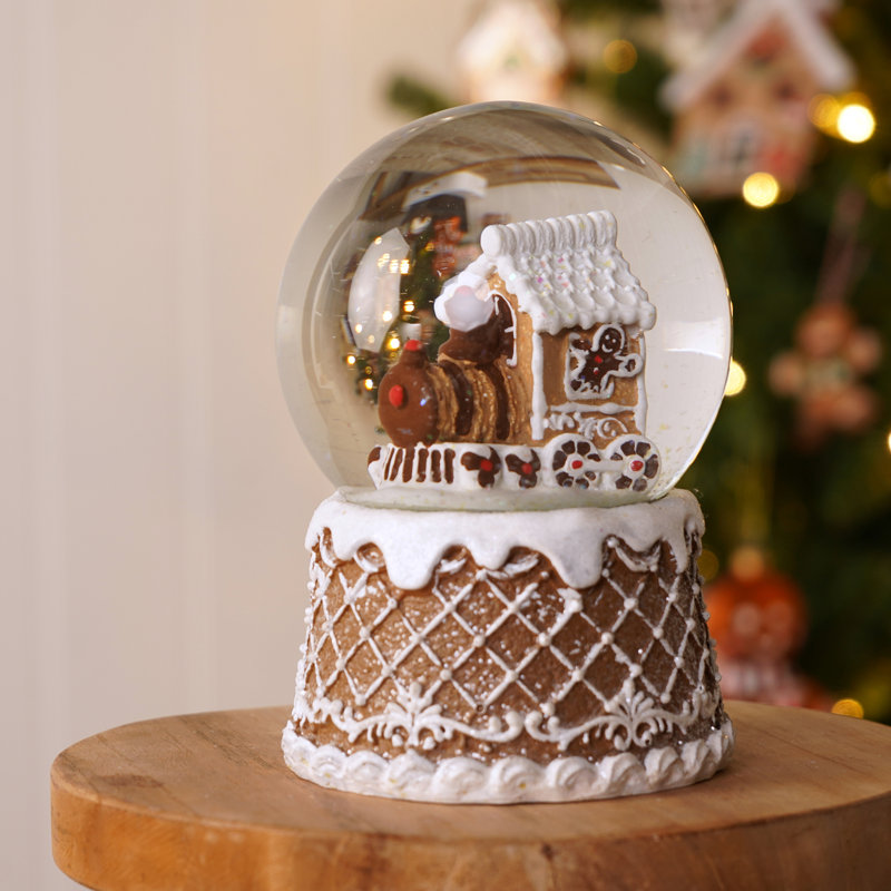 Gingerbread Lane Train Snow Globe