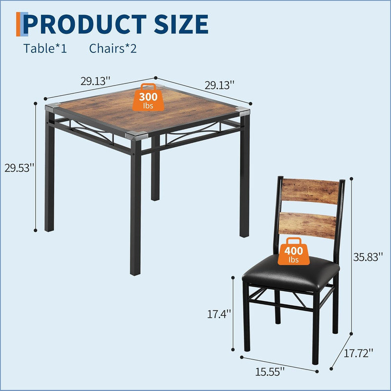 2 - Person Dining Set, Brown