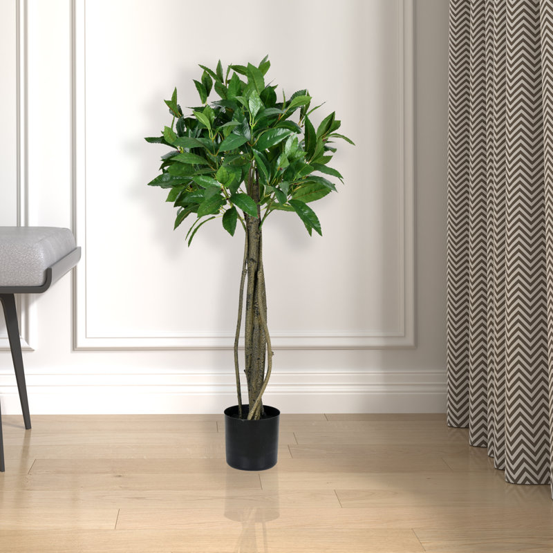 Arbre à feuilles de laurier artificiel, H 36 po x l 19 po x P 19 po