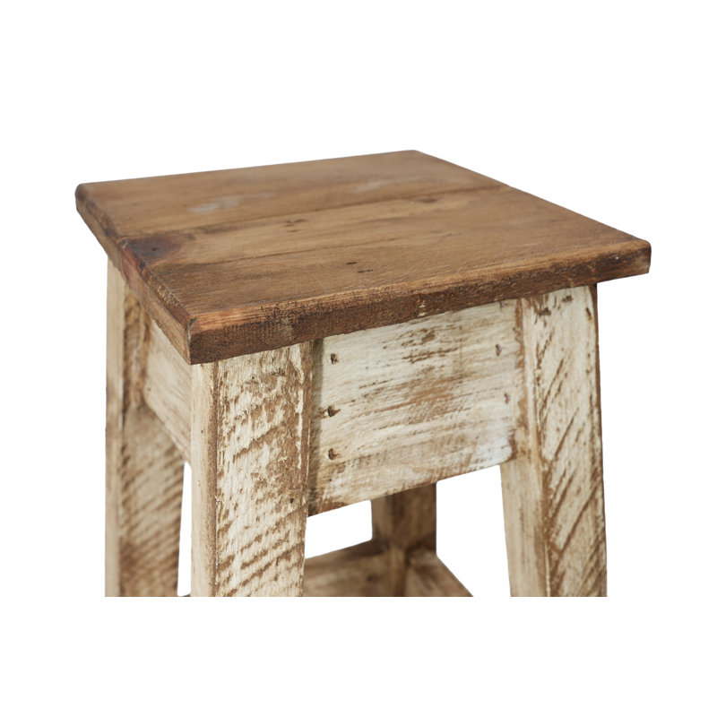 Tabouret en bois Finn, Brun / Beige