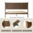 King Size Bed Frame, Solid Wood Platform Bed with Headboard & Footboard, 12 Sturdy Slatted Structure, Central Metal Legs, Easy Assembly, Noise & Anti-Slip, No Box Spring Needed, Barnwood Finish-780685269-780685271