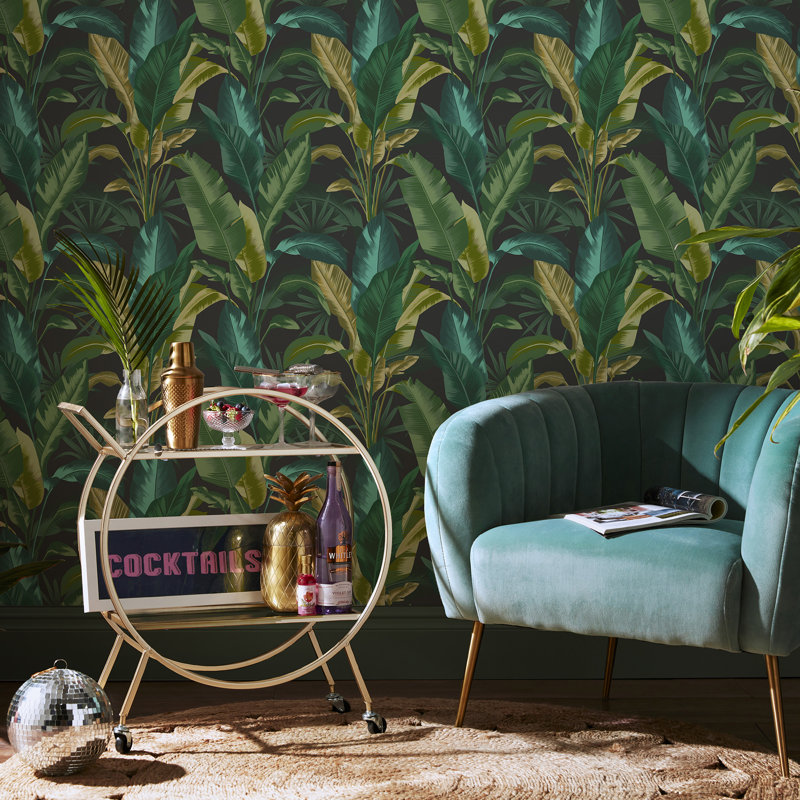 Floral Wallpaper Double Roll, Midnight