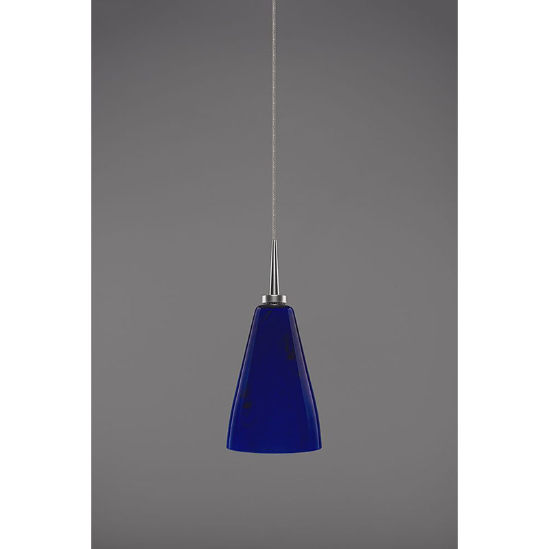 Luminaire suspendu conique à 1 lumière Zara, Bleu