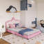 Lit princesse rembourré en bois avec tête de lit-209384892-209384893
