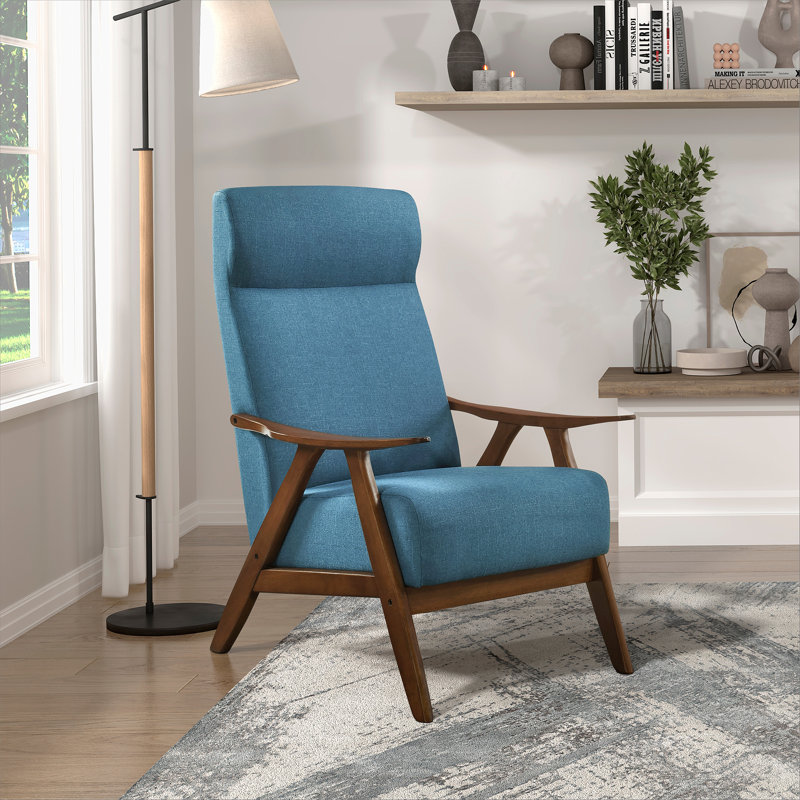 Fauteuil l 29 po Carliee, Polyester bleu