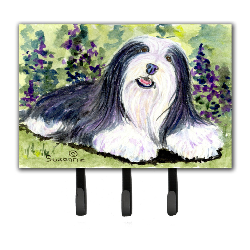 Porte-laisse collie et porte-clé barbu