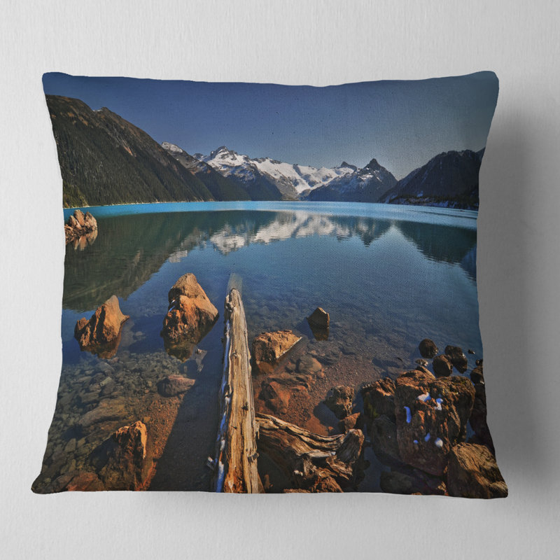 Grand coussin Mountain Lake, 16 po x 16 po, Coussin décoratif