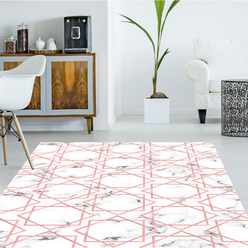 Raine Pink/White Indoor/Outdoor Rug, Rectangle 133 x 200cm