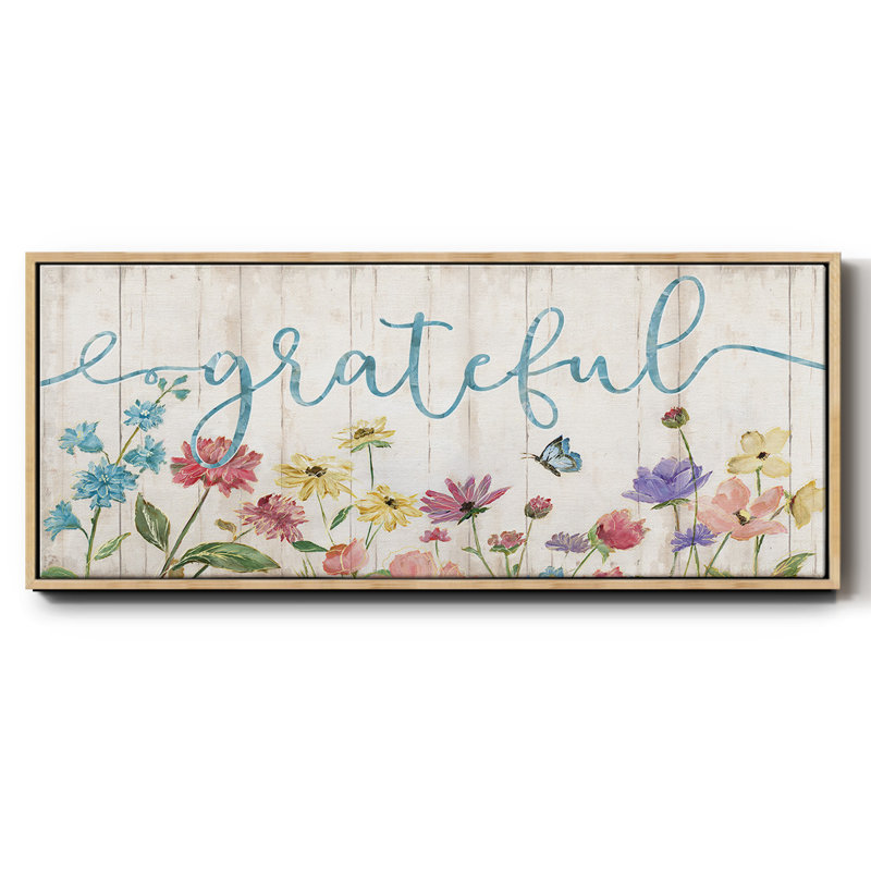 Grateful Wildflowers- Framed Canvas, 24" H x 60" W