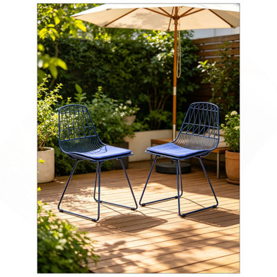 Chaises de bistro en métal Industrial, chaises d'appoint en similicuir rembourrées à dossier géométrique moderne, chaise en métal robuste et légère, chaise de café de cuisine intérieure et extérieure avec patins anti-rayures