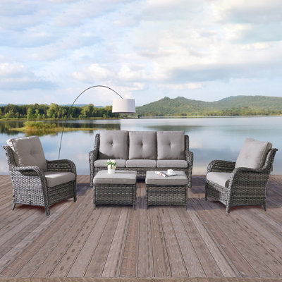 Carolina 5 - Person Patio Conversation Set with Cushions